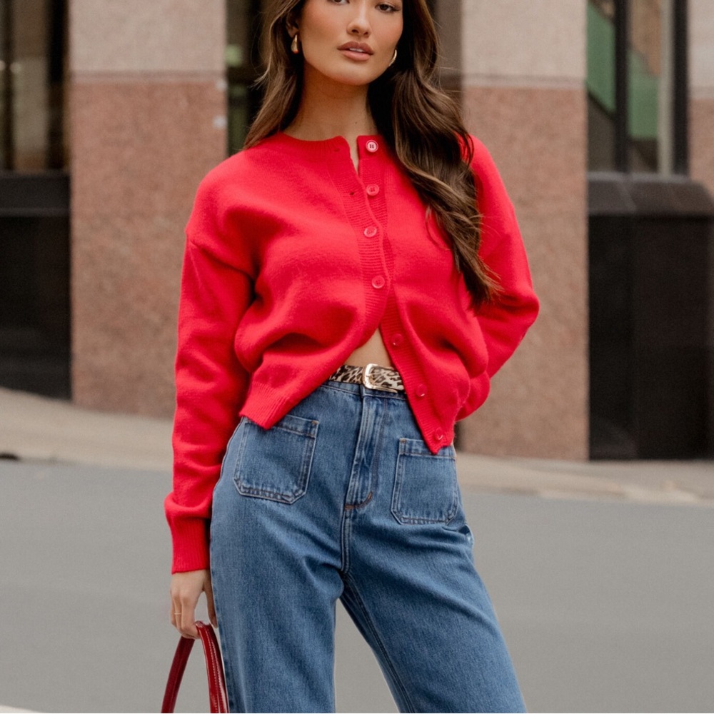 Showpo Red Lucille Cardigan